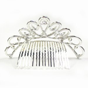 画像3: 【ブライダル】ラインストーンティアラ　中　TS007　クリスタル/シルバー (3)