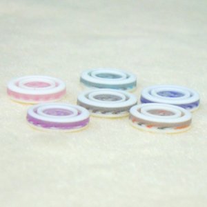 画像2: アクリルボタン ボーダー柄(4穴) 12.5mm ブルー 【20ヶ入】 (2)
