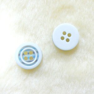 画像1: アクリルボタン　ボーダー柄(4穴)　12.5mm　ライトブルー 【20ヶ入】 (1)