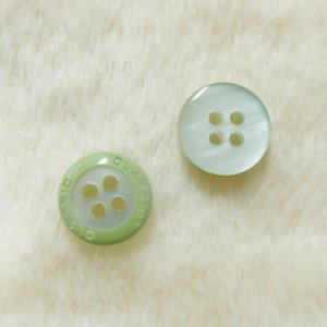 画像1: アクリルボタン　CLASSIC(4穴)　11mm　グリーン 【10ヶ入】 (1)