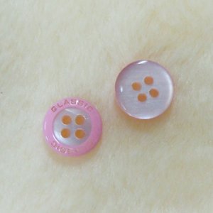 画像1: アクリルボタン　CLASSIC(4穴)　11mm　ピンク 【10ヶ入】 (1)