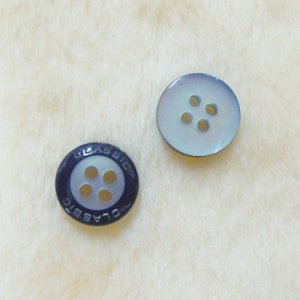 画像1: アクリルボタン　CLASSIC(4穴)　11mm　ネイビー 【10ヶ入】 (1)