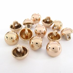 画像2: ダイキャストボタン ラウンド(裏穴) 10mm 代用金メッキ 【5ヶ入】 (2)