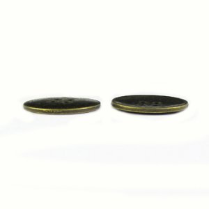 画像2: ダイキャストメタルボタン フラット(4穴) 20mm アンティークブラス 【10ヶ入】 (2)