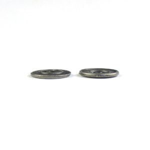 画像2: ダイキャストメタルボタン 淵あり(4穴) 15mm アンティークシルバー 【10ヶ入】 (2)