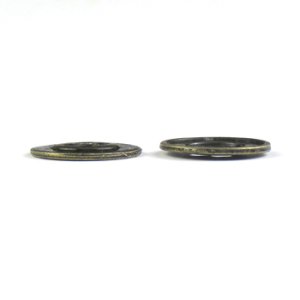 画像2: ダイキャストメタルボタン 淵あり(4穴) 20mm アンティークブラス 【10ヶ入】 (2)