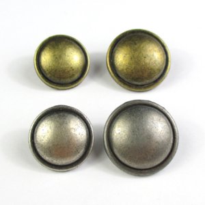 画像3: ダイキャストメタルボタン ラウンド(裏穴) 15mm アンティークブラス 【10ヶ入】 (3)