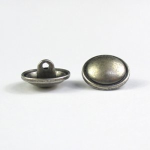 画像2: ダイキャストメタルボタン ラウンド(裏穴) 15mm アンティークシルバー 【10ヶ入】 (2)