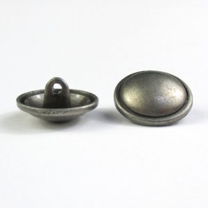 画像2: ダイキャストメタルボタン ラウンド(裏穴) 17.5mm アンティークシルバー 【10ヶ入】 (2)