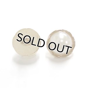 画像1: パールボタン　ラウンド(裏穴)　12mm　ホワイト 【5ヶ入】 (1)