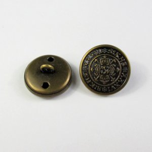 画像1: 真鍮メタルボタン　ラウンド SIKHS(裏穴)　17.5mm　アンティークブラス 【10ヶ入】 (1)