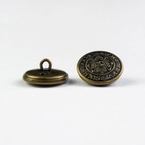 画像2: 真鍮メタルボタン ラウンド SIKHS(裏穴) 17.5mm アンティークブラス 【10ヶ入】 (2)