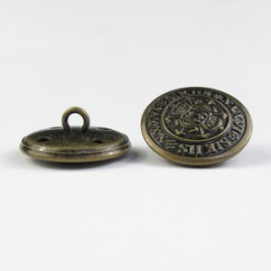 画像2: 真鍮メタルボタン ラウンド SIKHS(裏穴) 23mm アンティークブラス 【10ヶ入】 (2)