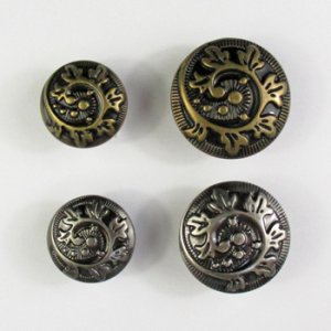 画像3: 真鍮メタルボタン ラウンド つた(裏穴) 25mm アンティークブラス 【10ヶ入】 (3)