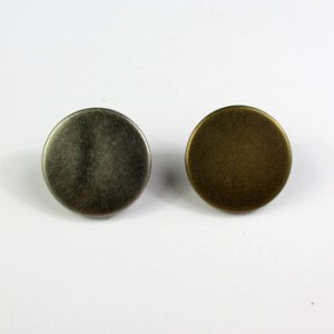 画像3: 真鍮メタルボタン フラット(裏穴) 18mm アンティークブラス 【10ヶ入】 (3)
