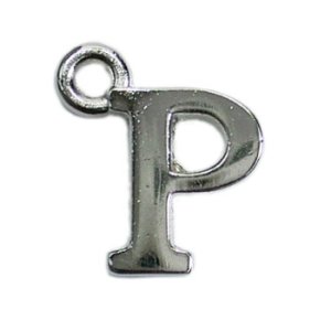 画像1: アルファベットチャーム P　ニッケル 【10ヶ入】 (1)