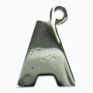 画像2: ラインストーンアルファベットA　ニッケルメッキ 【1ヶ入】 (2)