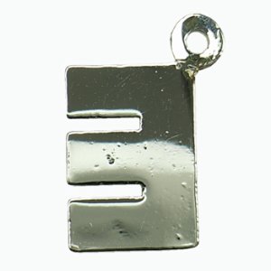 画像2: ラインストーンアルファベットE　ニッケルメッキ 【1ヶ入】 (2)