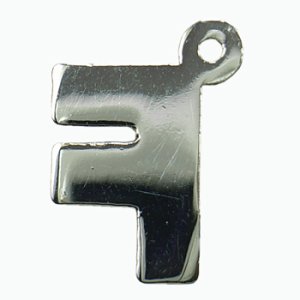 画像2: ラインストーンアルファベットF　ニッケルメッキ 【1ヶ入】 (2)