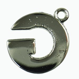 画像2: ラインストーンアルファベットG　ニッケルメッキ 【1ヶ入】 (2)