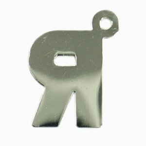 画像2: ラインストーンアルファベットR　ニッケルメッキ 【1ヶ入】 (2)