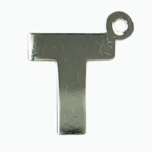 画像2: ラインストーンアルファベットT　ニッケルメッキ 【1ヶ入】 (2)