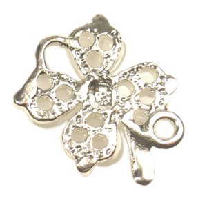 画像2: キャッツアイチャーム　クローバー2R　ホワイト 【1ヶ入】 (2)