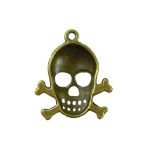 画像2: メタルチャーム　髑髏0518　真鍮古美 【1ヶ入】 (2)