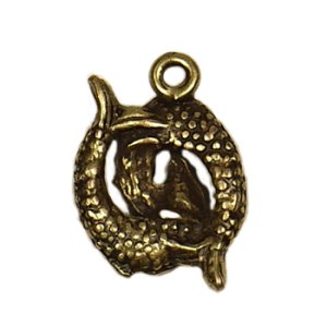 画像2: メタルチャーム　うお座　真鍮古美 【1ヶ入】 (2)
