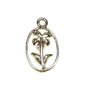 画像2: メタルチャーム　フラワー0007　ロジウム 【1ヶ入】 (2)