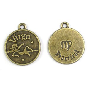 画像2: メタルチャーム　コイン12星座　乙女座　真鍮古美 【1ヶ入】 (2)