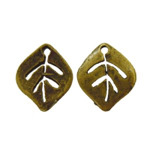 画像2: メタルチャーム　スカシはっぱFE02　真鍮古美 【2ヶ入】 (2)