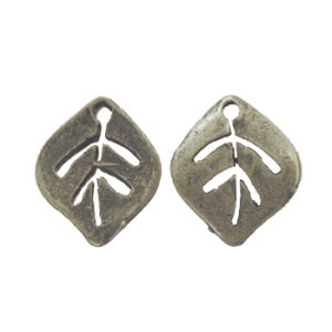 画像2: メタルチャーム　スカシはっぱFE02　銀古美 【2ヶ入】 (2)