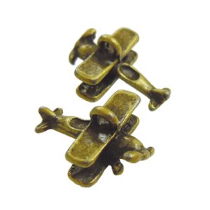 画像2: メタルチャーム　飛行機FE03　真鍮古美 【1ヶ入】 (2)