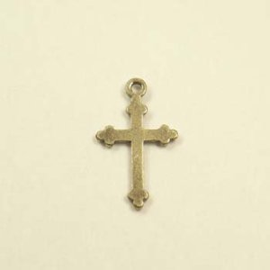 画像2: メタルチャーム　クロス20134　真鍮古美 【1ヶ入】 (2)