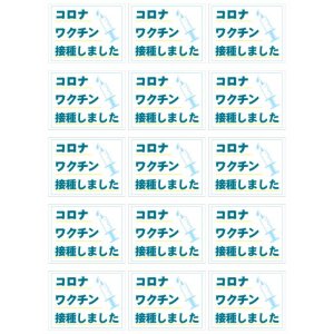 画像1: コロナワクチン 接種しました コットン100％ 布シール カタカナver【1シート15ヶ付】 (1)