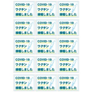 画像1: COVID-19 接種しました コットン100％ 布シール 英語ver【1シート15ヶ付】 (1)
