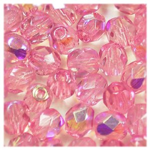 画像1: ファイヤーポリッシュ　3mm　ローズピンクAB 【50ヶ入】 (1)