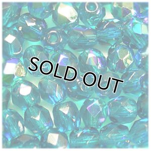 画像1: ファイヤーポリッシュ　4mm　ダークアクアAB 【50ヶ入】 (1)