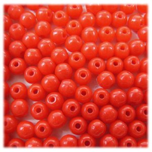 画像1: チェコ　スムースラウンド　3mm　オパックレッド 【50ヶ入】 (1)