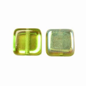 画像1: チェコビーズ　スクエア　8×8mm　オリバインAB 【5ヶ入】 (1)