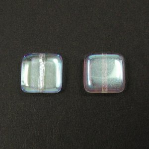 画像1: チェコビーズ　スクエア　8×8mm　クリスタルAB 【5ヶ入】 (1)