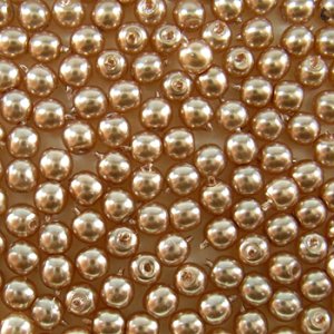 画像1: チェコパール　ラウンド　3mm　ピンクベージュ 【30ヶ入】 (1)