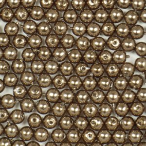 画像1: チェコパール　ラウンド　3mm　ダークブロンズ 【30ヶ入】 (1)