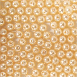 画像1: チェコパール　ラウンド　3mm　クリームローズ 【30ヶ入】 (1)