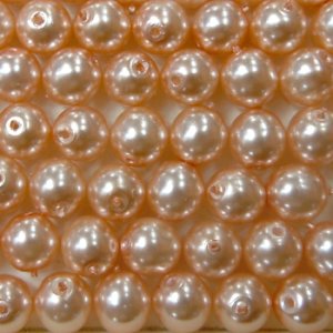 画像1: チェコパール　ラウンド　6mm　ローズピーチ 【20ヶ入】 (1)