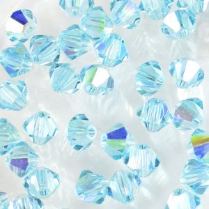 画像1: チェコ プレシオサ　ソロバン　4mm　アクアボヘミカAB 【50ヶ入】 (1)