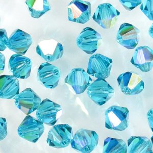 画像1: チェコ プレシオサ　ソロバン　4mm　ブルージルコンAB 【50ヶ入】 (1)