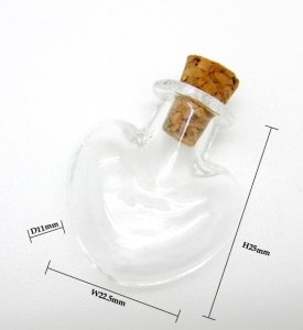 画像4: ガラスボトル 円筒大(コルク栓付) 【2ヶ入】 (4)