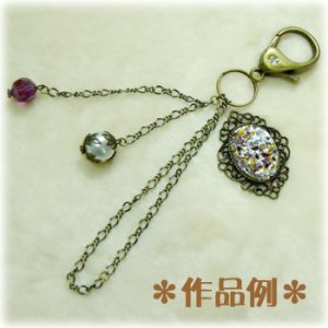 画像2: 石入りフック 約35mm 銀古美 【1ヶ入】 (2)